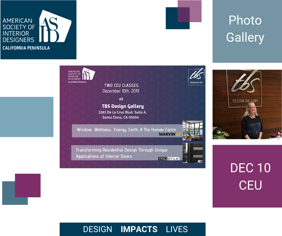 Dec 10th CEU Event at TBS Design Gallery